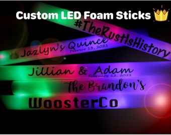 Concert and Event 50 PCS LED Foam Sticks for Wedding LED Foam Sticks Glow Batons with 3 Modes Flashing Effect for Party
