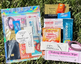 Party Favor Hangover Kit | Self Care Kit | Recovery Kit for Bachelorette Party, Weddings, Corporate Events, and Birthdays (No Medical Drugs)