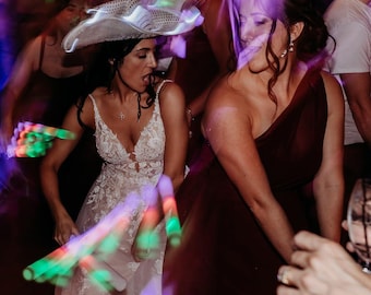 100 Customizable Wedding LED Foam Party Sticks: 16 Inch Flashing Glow Batons
