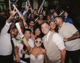 150 Customizable LED Foam Sticks, Flashing Wedding Party Batons, 16 Inch