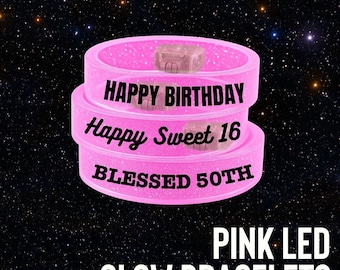 12 New Year’s Eve Personalized LED Bracelets, Party Favors, NYE 2025 for Kids & Adult Party