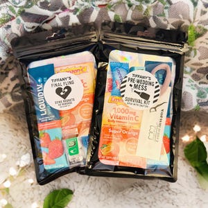 Bachelorette Party Hangover Kit | Bridal Party Favors | Girls&#39; Night Out Survival Kit | 21st Birthday Party Essentials