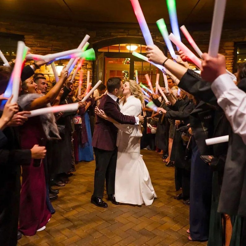 100 Customizable LED Foam Party Sticks: 16 Inch Flashing Glow Wands for Promo, Prom image 8