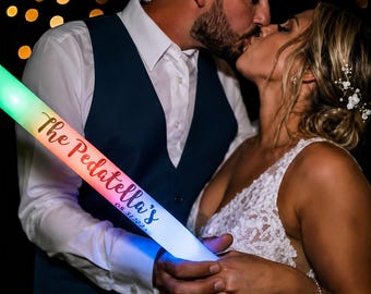 50 Customizable LED Foam Glow Sticks – Multi-Color Party Favors for Weddings, Prom, Sweet 15