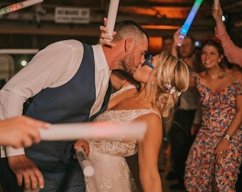100 Customizable LED Foam Sticks: Wedding, Party Glow Sticks - 16 Inch