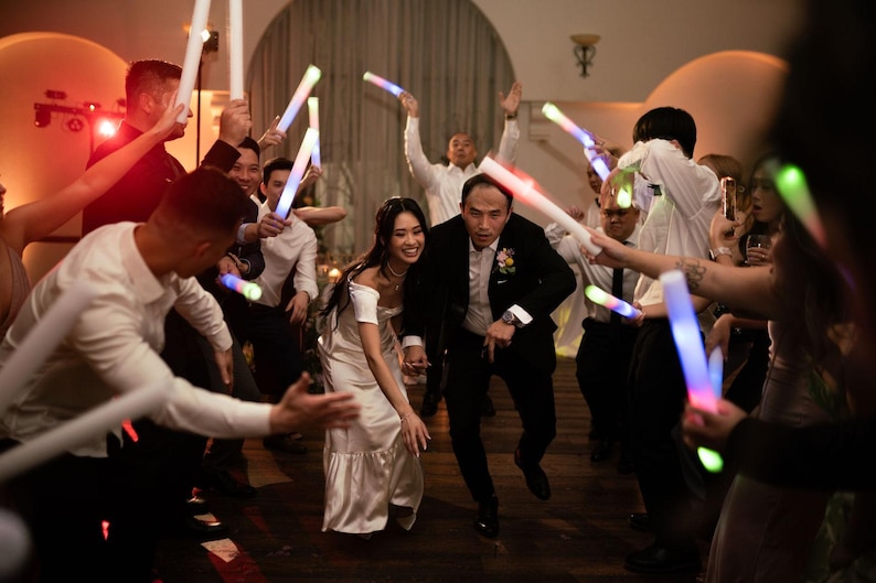 100 Customizable LED Foam Party Sticks: 16 Inch Flashing Glow Wands for Promo, Prom image 13