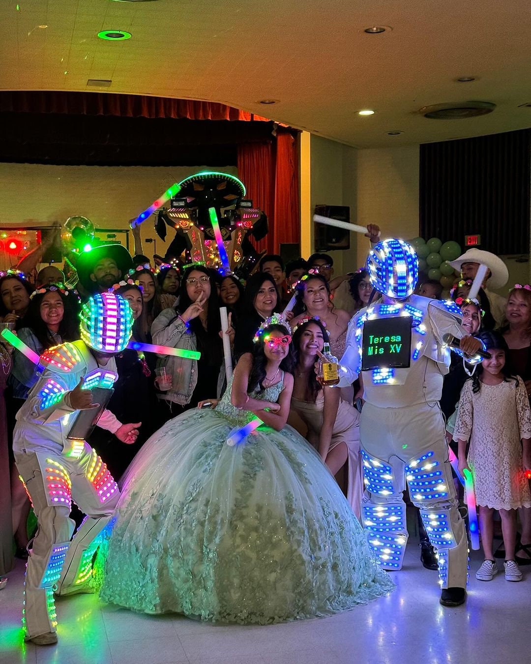 50 Customizable LED Wedding Foam Sticks, Perfect for Wedding Exit, Dance, Birthday, Club, Quince 16 Inch Multi or Single Color Flashing