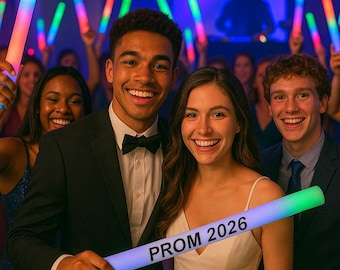 100 Customizable LED Foam Party Sticks: 16 Inch Flashing Batons
