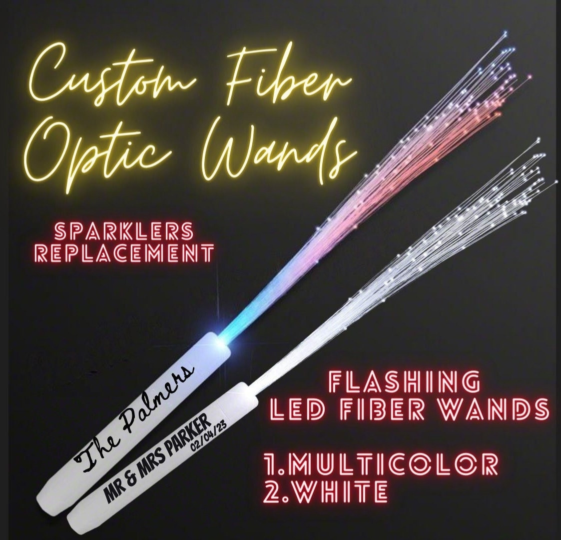 36 Pieces Fiber Optic Wand LED White Glow Sticks Wedding Wand Long Glow  Sticks f