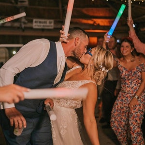 100 Customizable LED Wedding Foam Sticks, Perfect for Wedding Exit, Dance, Birthday Party, Club, 16 Inch Multi or Single Color Flashing Glow