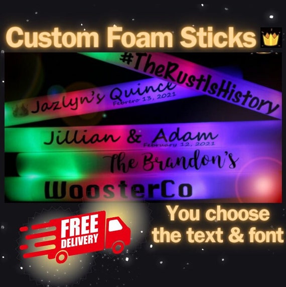 100 Pack of Light Up LED Wedding Foam Sticks