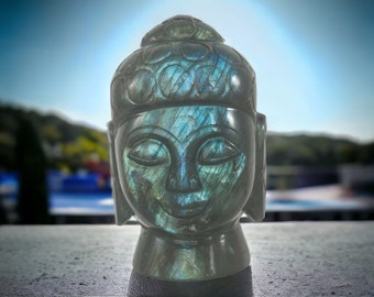 Natural Labradorite Buddha - Natural Gemstone Buddha - Healing Buddha  - Carved Gemstone Figurine - Gemstone Gift - Buddha Gift