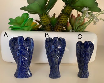 Natural Gemstone Angels - Carved Gemstone Figurine -  Angels for Gift - Lapis Lazuli Angels - Lapis Angels - Crystal Angels - Christmas Gift