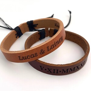 Adjustable Leather Bracelet,Personalized Bracelet for Men,Leather Men Engraved Jewelry,Unisex Leather Bracelets,Custom Adjustable Bracelts