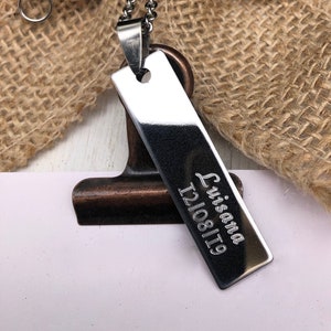 Personalized Men Necklace,Stainless Steel Necklace For Men,Custom Jewelry For Men,Name Personalized Necklace,Men&#39;s Engraved Necklace,Tags