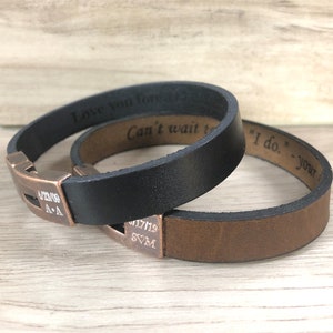 Hidden Message Leather Bracelet,Bracelets For Men,Custom Mens Bracelet,Custom Message Leather Bracelet,Secret Message Leather Bracelet image 5