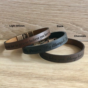 Custom Groomsmen Gift Leather Bracelet for Men Engraved Bracelets For Him Graduation Gift Wedding Present Personalized Sentimental Jewelry