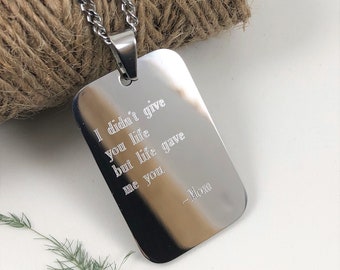 Personalized Dog Tag Necklace,Custom Necklace for Men,Christmas Gift,Stainless Steel Necklace,Special Message Engraved Dog Tag Necklace,