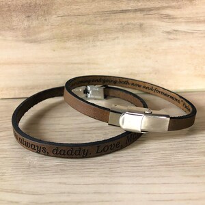 Men&#39;s Leather Bracelet Personalized Bracelet Engraved Jewelry Leather Bracelet For Men Unisex Bracelet Custom Boyfriend Unisex Gift For Her