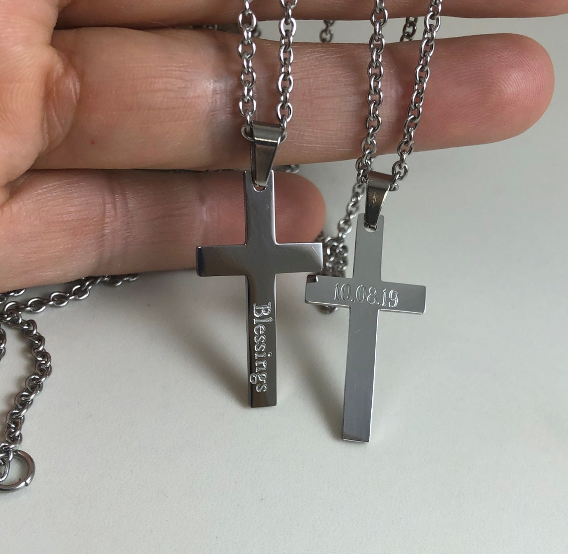 Custom Cross Necklace For Men Personalized Kids Cross | Etsy