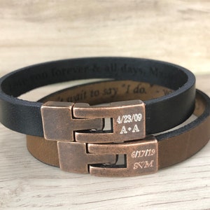 Hidden Message Leather Bracelet,Bracelets For Men,Custom Mens Bracelet,Custom Message Leather Bracelet,Secret Message Leather Bracelet image 4