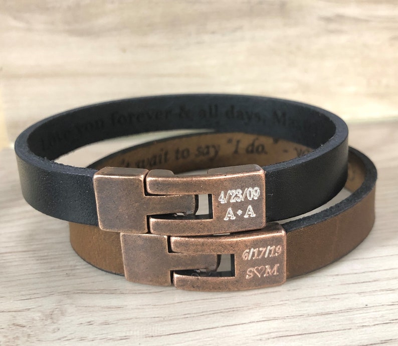 Hidden Message Leather Bracelet,Bracelets For Men,Custom Mens Bracelet,Custom Message Leather Bracelet,Secret Message Leather Bracelet image 4