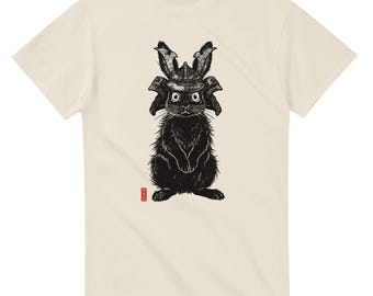 Samurai Rabbit T-Shirt, Katchu Usagi Japanese Armour Bunny