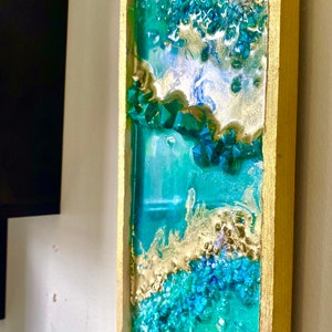 Grünes Resin Geode Holz Wandbehang Wandkunst 3D Wanddekor | Etsy