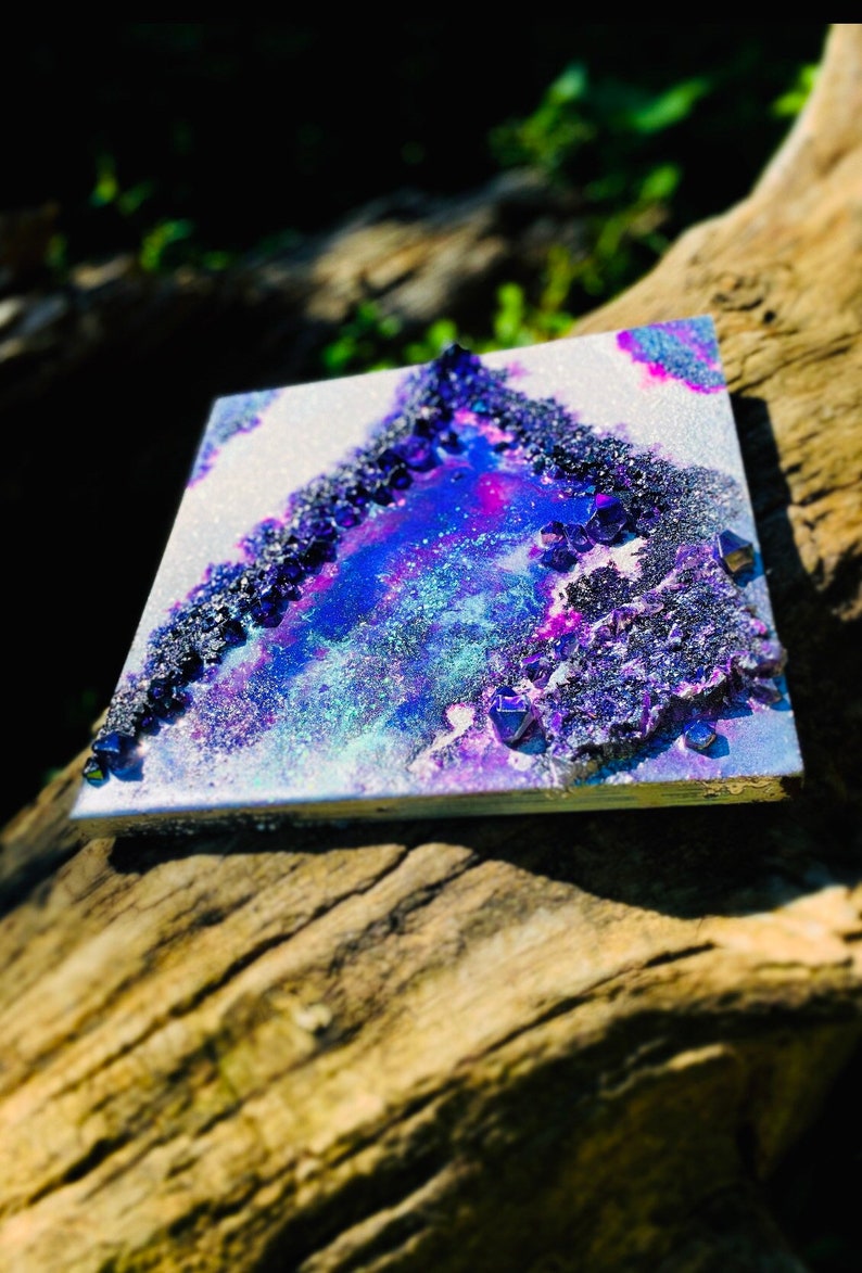 Sparkling Amethyst Wall Art Purple Geode Wall Decor Epoxy Etsy UK