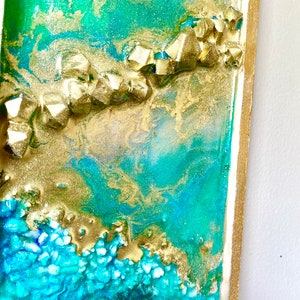 Grünes Resin Geode Holz Wandbehang Wandkunst 3D Wanddekor | Etsy