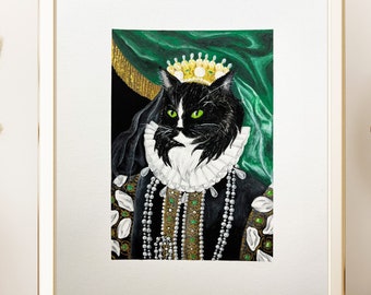 Renaissance Pet Portrait Print OR Custom Pet Portrait (5"x7")