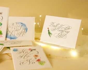 Hand-Painted Watercolor Holiday Card: Snarky Unique Greetings