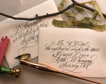 Custom Handwritten Envelope and Invitation Calligraphy for Weddings, Events