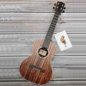 FREE ENGRAVE Customized Personalized 23 Inch Concert Ukulele (Ebony Wood)