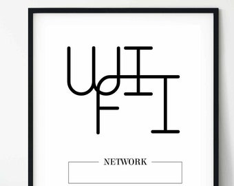 WIFI Password Sign Printable: Minimalist Typography Art (Digital Download)