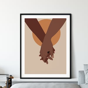Hand Holding, African art, Black art, African American art, Abstract Hand Art Print, Black Hands Poster ,Boho Hands poster, Printable Art