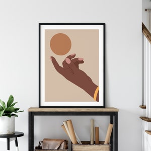 African American art, African art, Black art,  Hand with circle art, Abstract Hand,  Black Hands Poster ,Boho Hands poster,  Printable Art,