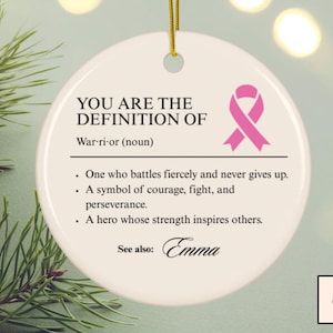 Personalized Cancer Survivor Ornament | Custom Awareness Ribbon Keepsake | Inspirational Gift for Fighters & Survivors