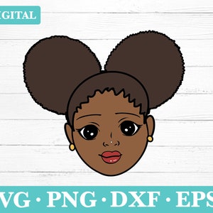 Black Girl Head Download Svg, Afro Girl Clipart, Cute Black Girl silhouette SVG, svg, png, eps, dxf