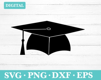 Cappello da laurea SVG: Clipart con nappa (download digitale)