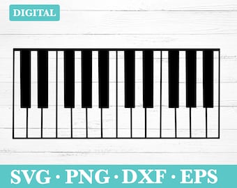 Piano Key SVG Download - Musical Keyboard Clipart, Digital Silhouette File (svg, png, eps, dxf)