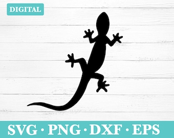 Lizard Silhouette SVG: Gecko Clipart (Digital Download)