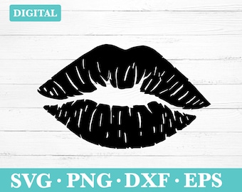 Lips Download Svg, Lips Clipart, Kiss Lips silhouette SVG, svg, png, eps, dxf
