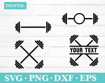 Weightlifting Dumbbell SVG Clipart: Gym Fitness Graphics (Digital Download)
