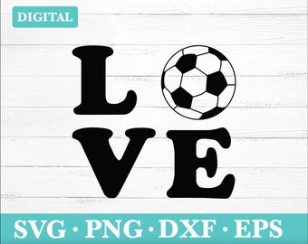 Love Soccer Ball SVG: Football Clipart (Digital Download)