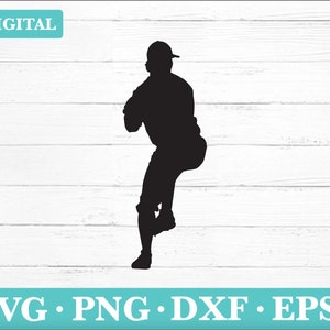 May include: Silhouette of a baseball player in a batting stance, wearing a cap. The image is in black and white against a white woodgrain background.