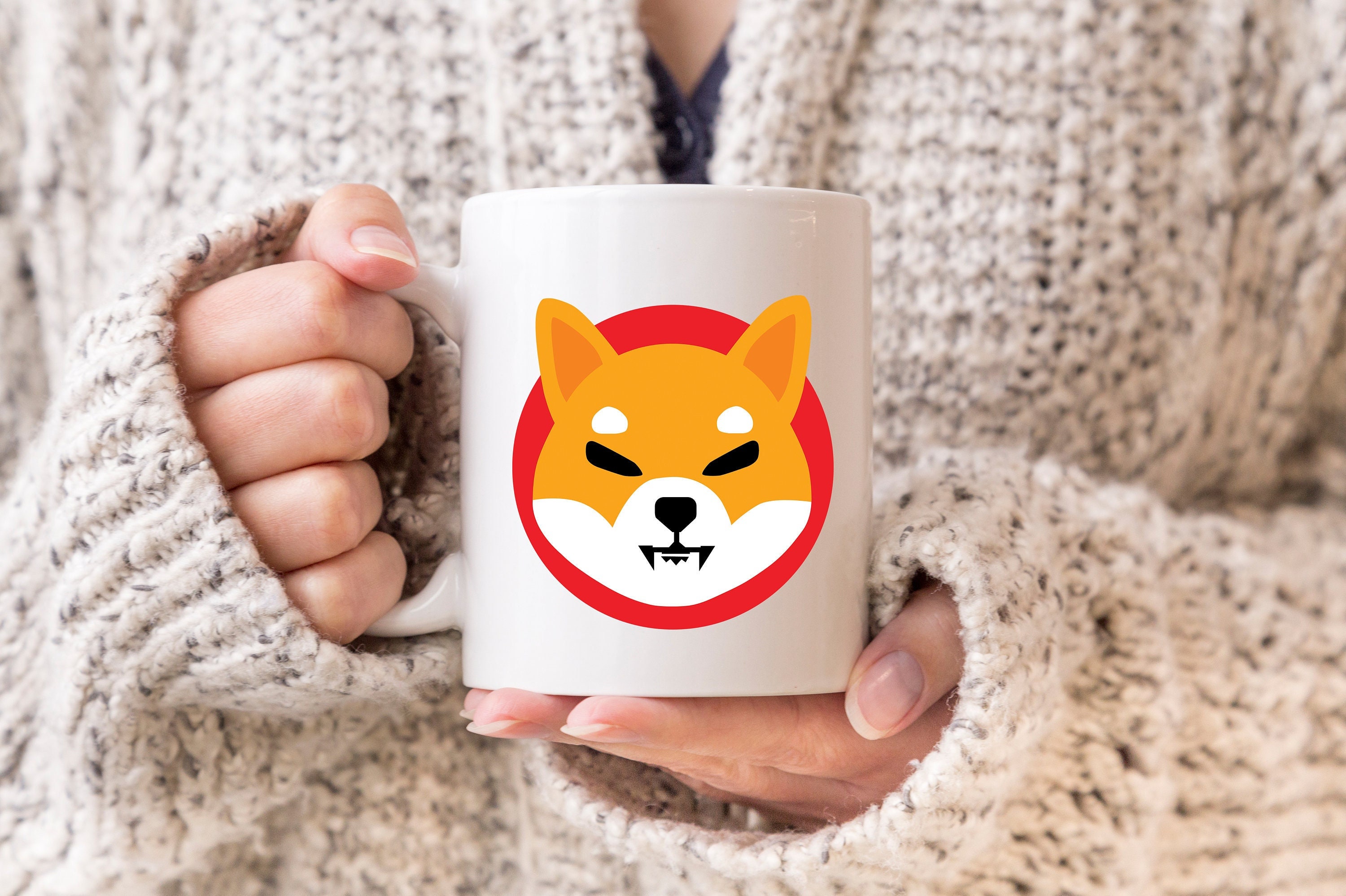 Shiba Inu Crypto Mug: Glossy White Coffee Cup (11oz or 15oz)
