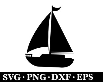 Segelbåt digital nedladdning Svg, Segelbåt Clipart, svg, png, eps, dxf, direkt nedladdning.