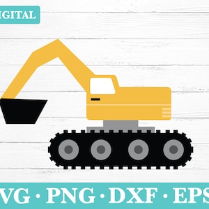 Construction Excavator Digital Download Svg, Excavator Clipart, svg, png, eps, dxf