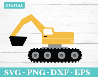 Construction Excavator Digital Download Svg, Excavator Clipart, svg, png, eps, dxf